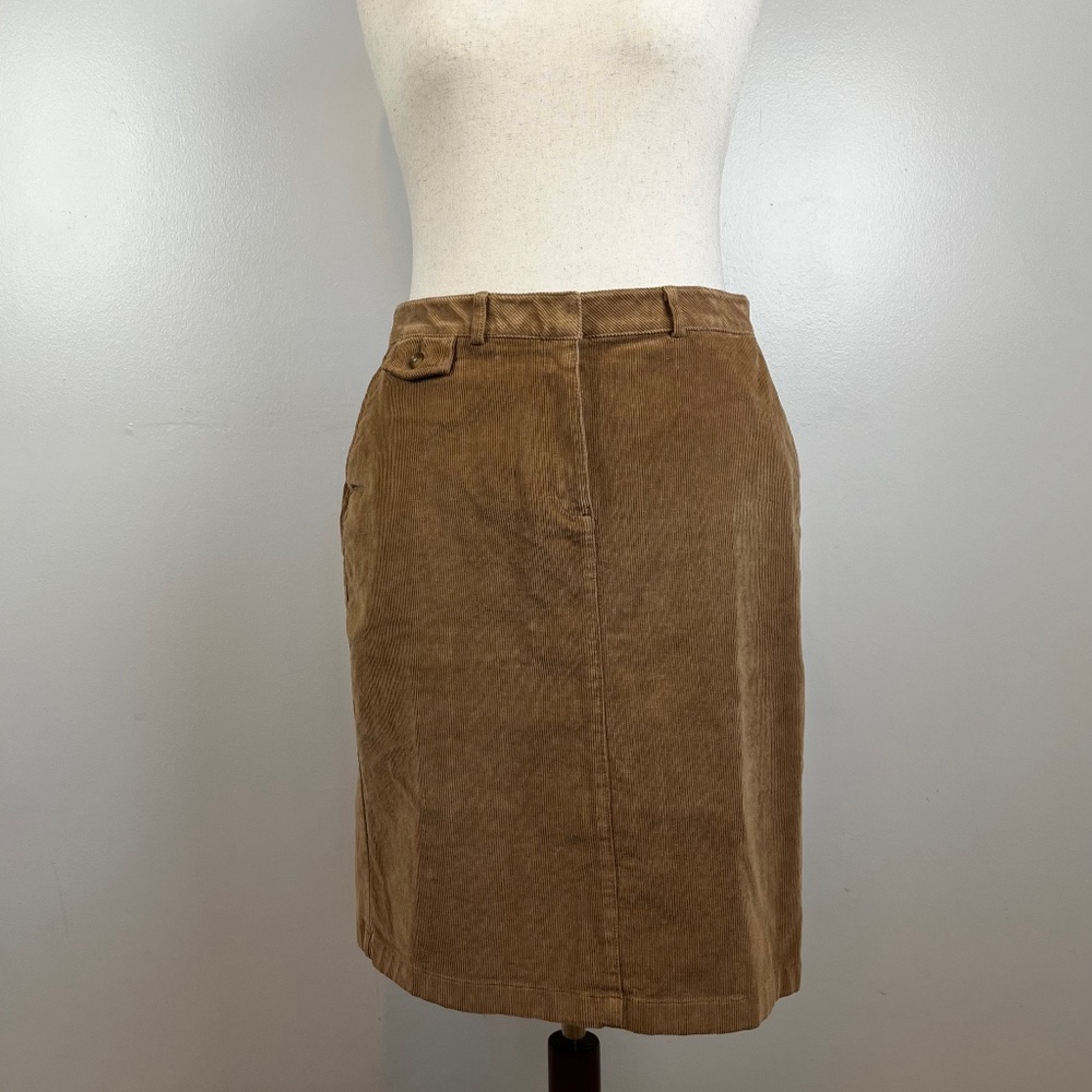 LL Bean Stretch Corduroy Classic Fit Skirt